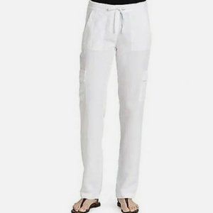 Eileen Fisher White Tencel & Linen Cargo Pants Size 8